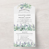 ラベ素朴ンダーとユーカリRSVP結婚の オールインワン招待状 (内側)