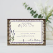 ラベ素朴ンダーとレース結婚の応答カード 出欠カード (スタンド正面)