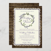 ラベ素朴ンダーとレース結婚ズ 招待状 (正面/裏面)