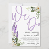 ラベ素朴ンダーと葉の水の色結婚の数 招待状 (正面)