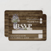 ラベ素朴ンダーと赤ちゃんの息RSVP結婚の 出欠カード (正面/裏面)