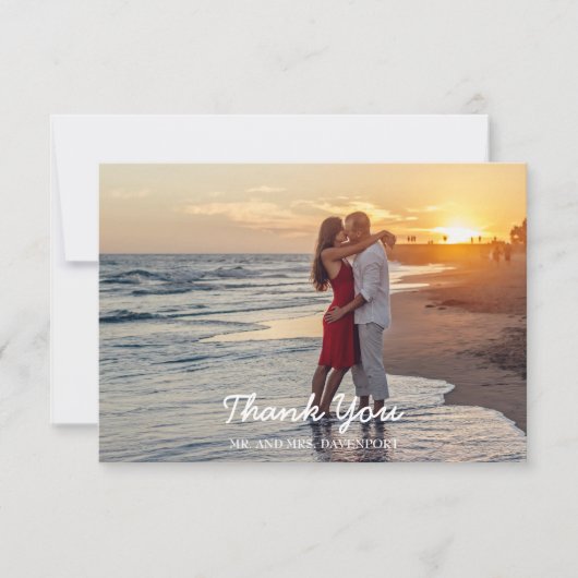 ラベ素朴ンダーのク結婚レート サンキューカード (正面)