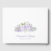 ラベ素朴ンダーパープルフローラボホシック結婚ズ ゲストブック (裏面)