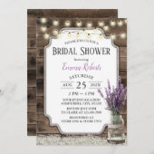 ラベ素朴ンダーフラワージャーエレガントブライダルシャワー 招待状 (正面/裏面)