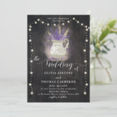 ラベ素朴ンダーフラワーポットウッドレースライト結婚ズ 招待状 (スタンド正面)