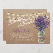 ラベ素朴ンダーフローラジャールクラフトブライダルシャワー 招待状 (正面/裏面)