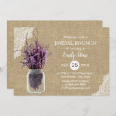 ラベ素朴ンダーフローラジャールバーラップブライダルシャワー 招待状 (正面/裏面)