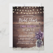 ラベ素朴ンダーフローラストリングライトブライダルシャワー 招待状 (正面)