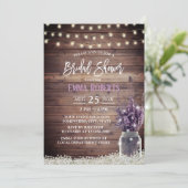 ラベ素朴ンダーフローラストリングライトブライダルシャワー 招待状 (スタンド正面)