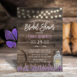 ラベ素朴ンダーフローラホワイトランタンブライダルシャワー 招待状