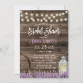 ラベ素朴ンダーフローラホワイトランタンブライダルシャワー 招待状 (正面)