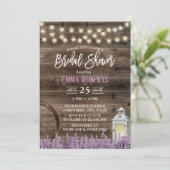 ラベ素朴ンダーフローラホワイトランタンブライダルシャワー 招待状 (スタンド正面)