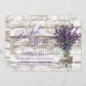 ラベ素朴ンダーフローラメイスンジャーブライダルシャワー 招待状 (正面/裏面)