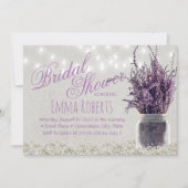 ラベ素朴ンダーフローラメイスンジャーブライダルシャワー 招待状 (正面)
