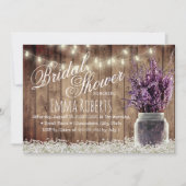 ラベ素朴ンダーフローラメイスンジャーブライダルシャワー 招待状 (正面)