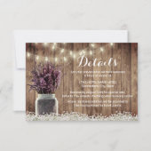 ラベ素朴ンダーフローラメイスン結婚ジャーの詳細 招待状 (正面)