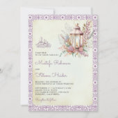 ラベ素朴ンダーフローラランタン結婚ムスリム 招待状 (正面)