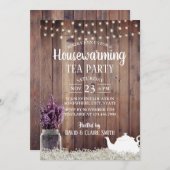 ラベ素朴ンダーフローラ引っ越し祝いパーティーティーパーティー 招待状 (正面/裏面)