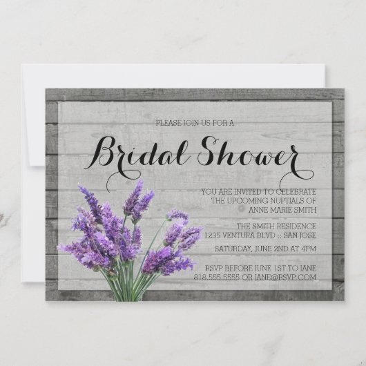 ラベ素朴ンダーブライダルシャワー 招待状 (正面)