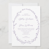 ラベ素朴ンダーホワイトワイルドフラワーリース結婚ズ 招待状 (正面)