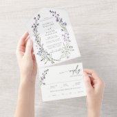 ラベ素朴ンダーミールRSVPモダンロマン結婚ス オールインワン招待状 (貼ってはがせる)