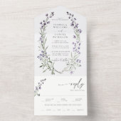 ラベ素朴ンダーミールRSVPモダンロマン結婚ス オールインワン招待状 (内側)