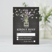 ラベ素朴ンダーメイソンジャールライツウェディングRSVP 出欠カード (スタンド正面)