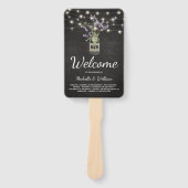 ラベ素朴ンダーメイソンジャー結婚式 プログラム ハンドファン (正面)