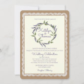 ラベ素朴ンダーリースとレース結婚ズ 招待状 (正面)