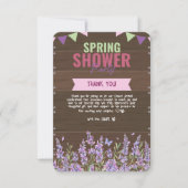 ラベ素朴ンダー春シャワーパーティーベビーシャワー サンキューカード (正面)