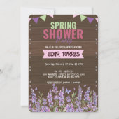 ラベ素朴ンダー春シャワーパーティーベビーシャワー 招待状 (正面)
