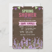 ラベ素朴ンダー春シャワーパーティーベビーシャワー 招待状 (正面)