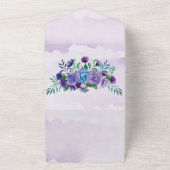 ラベ素朴ンダー水カラーフローラ結婚ズ オールインワン招待状 (外側)