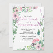ラベ素朴ンダー水彩花ブライダルシャワー 招待状 (正面)