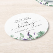 ラベ素朴ンダー飲み物を飲まない踊り ラウンドペーパーコースター (アングル)