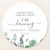 ラベ素朴ンダー飲み物を飲まない踊り ラウンドペーパーコースター (正面)