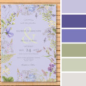 ラベ素朴ンダー&セージ山花ラベンダー 招待状