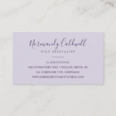 ラベ素朴ンダー&ユーカリプルーパープルビジネスカード 名刺 (裏面)