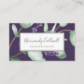 ラベ素朴ンダー&ユーカリプルーパープルビジネスカード 名刺 (正面)