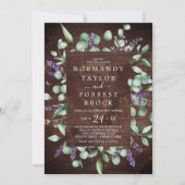 ラベ素朴ンダ |木製フローラフレーム結婚ズ 招待状 (正面)