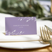 ラベ素朴ンパープルフローラワイルドフラワー結婚ズ プレイスカード