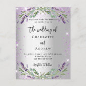 ラベ結婚ンシルバーユーカリ インビテーションポストカード (正面)