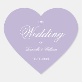 ラベ結婚ンダーのシンプルエレガントScript Purple ハートシール