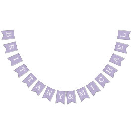 ラベ結婚ンダーシンプルの紫色の花嫁と花婿の名前 バンティングフラッグ