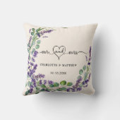 ラベ結婚ンダーリースベージュミセス・ネーム クッション (裏面)