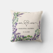 ラベ結婚ンダーリースベージュミセス・ネーム クッション (正面)