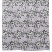 ラベ絵を描ンダーの背景に白いバラ シャワーカーテン (正面)