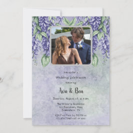 ラベ色彩の鮮やかンダー藤フローラ写真の追加結婚情報 招待状