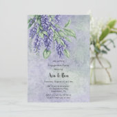 ラベ色彩の鮮やかンダー藤婚約パーティ 招待状 (スタンド正面)