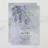 ラベ色彩の鮮やかンダー藤婚約パーティ 招待状 (正面/裏面)